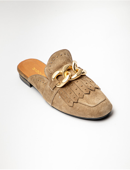 Babouche mocassin taupe