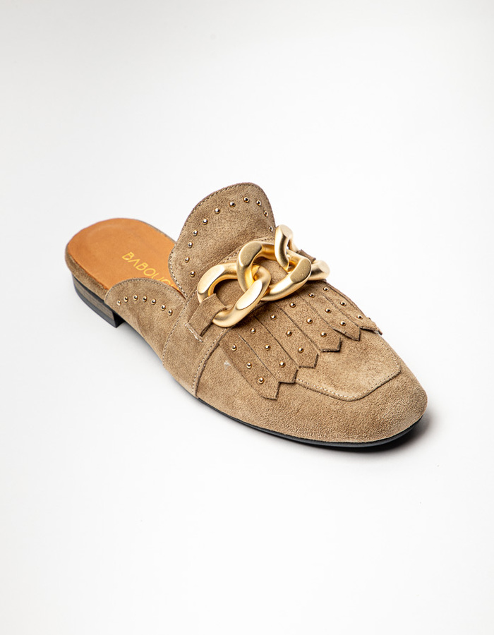 Babouche mocassin taupe