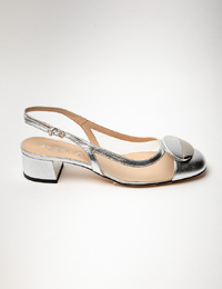 Evaluna ballerina met hak zilver