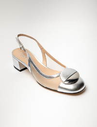 Evaluna ballerina met hak zilver