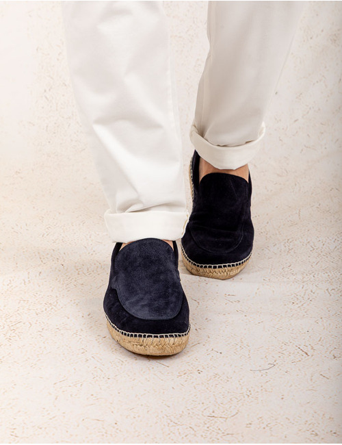 Mocassin van Marineblauw Leer 