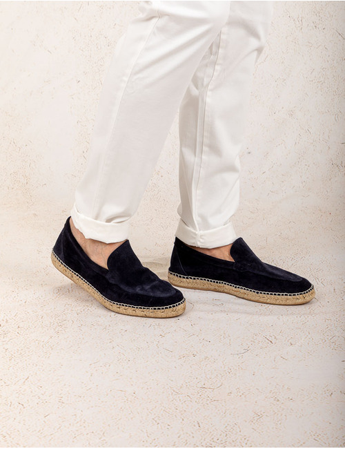 Mocassin van Marineblauw Leer 