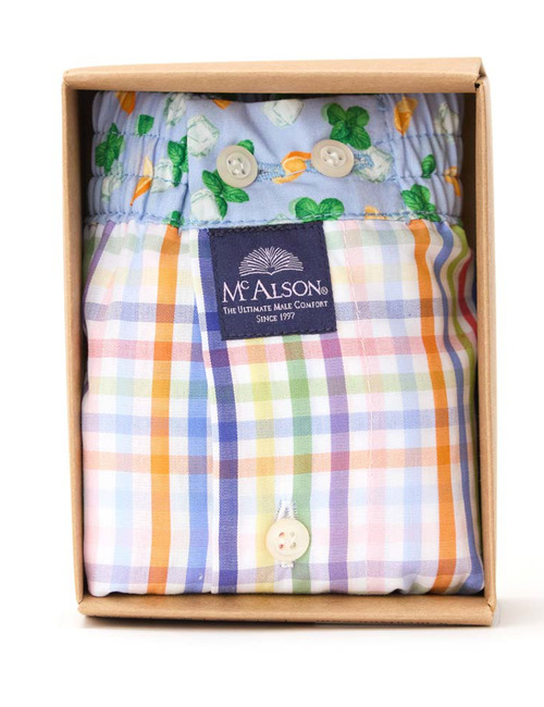 McAlson boxershort met ruitpatroon en mojito-detail