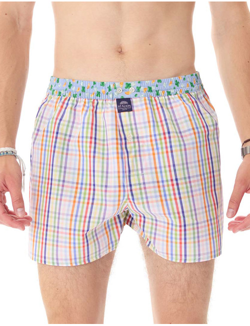 McAlson boxershort met ruitpatroon en mojito-detail