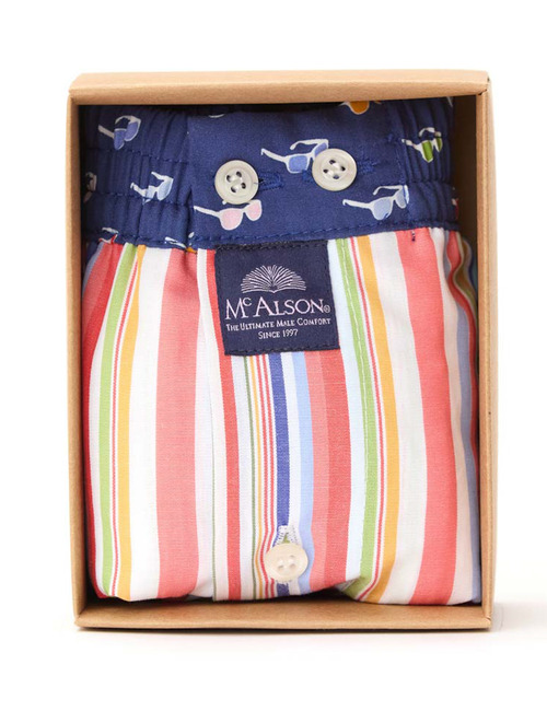 McAlson boxershort met multicolor strepen en zonnebrillenmotief