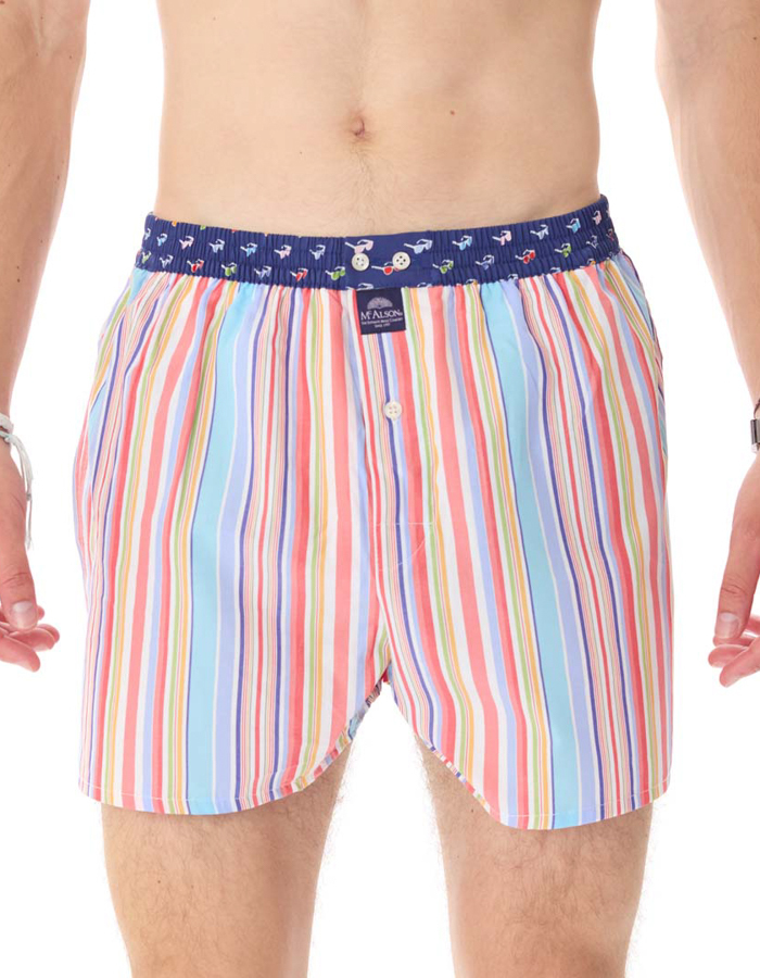 McAlson boxershort met multicolor strepen en zonnebrillenmotief