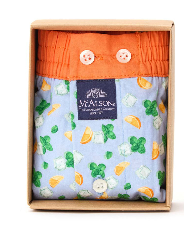 McAlson boxershort met mojito-print en oranje tailleband