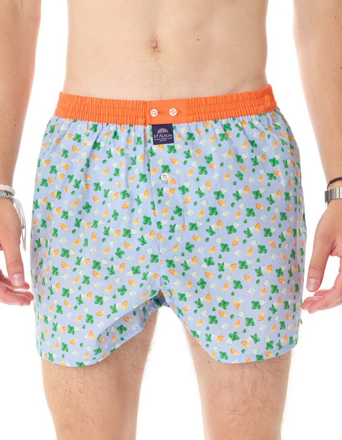 McAlson boxershort met mojito-print en oranje tailleband