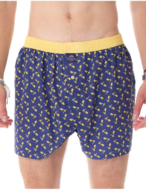 McAlson boxershort met blauwe achtergrond en gele Vespa-motief