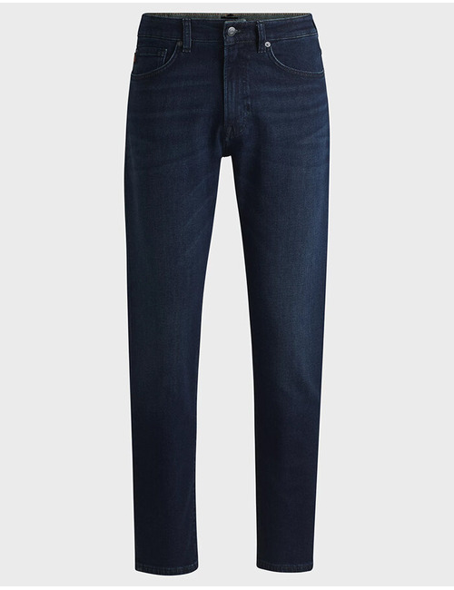 Tapered-fit jeans van blauw stretchdenim