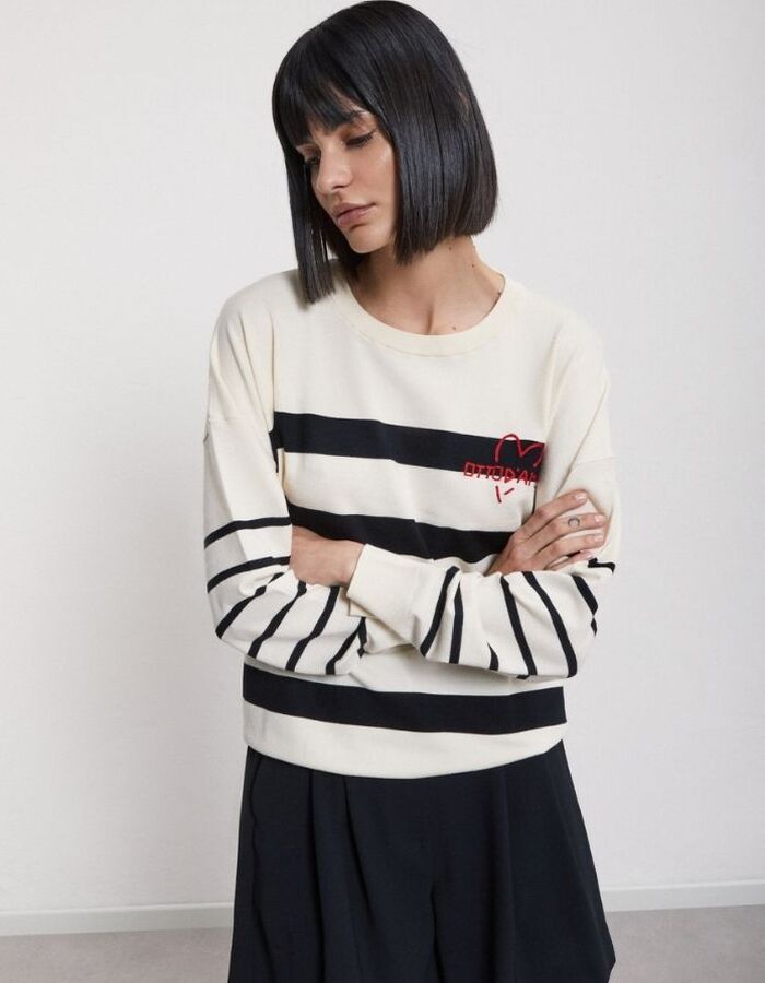 Otto D'ame lange mouw pull ecru