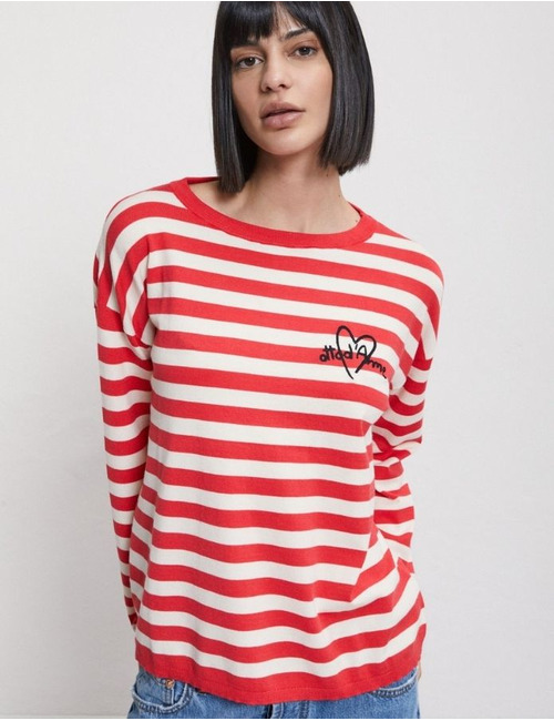 Otto D'ame lange mouw pull rood
