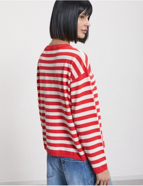Otto D'ame lange mouw pull rood