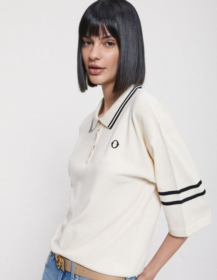 Otto D'ame korte mouw polo ecru