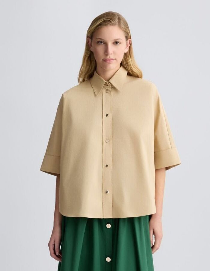 Liu Jo korte mouw bloes beige