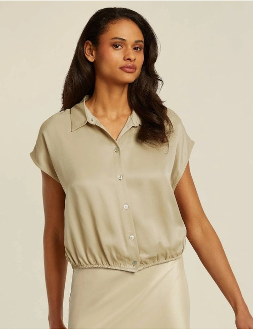 Beaumont korte mouw bloes beige