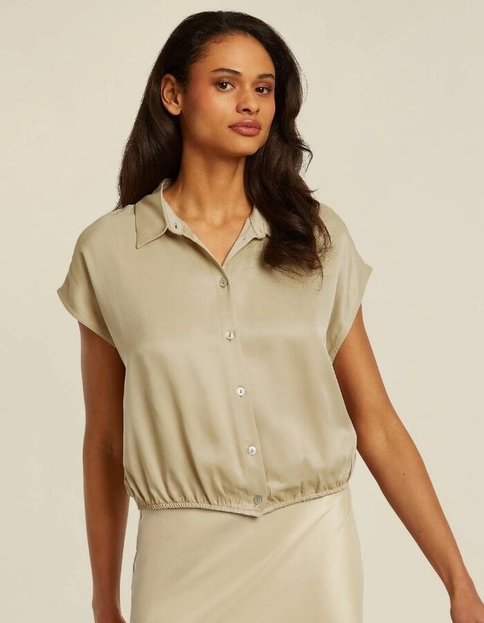 Beaumont korte mouw bloes beige