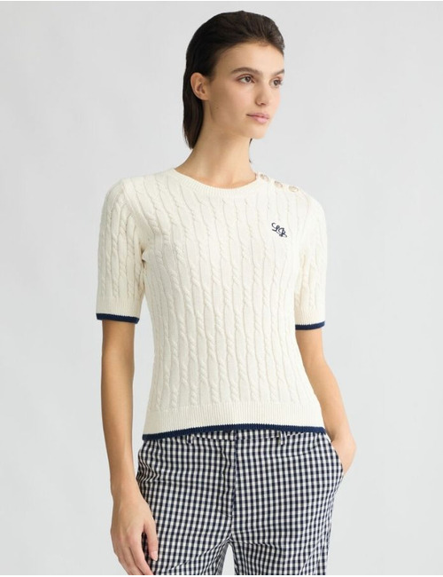 Liu Jo korte mouw pull beige