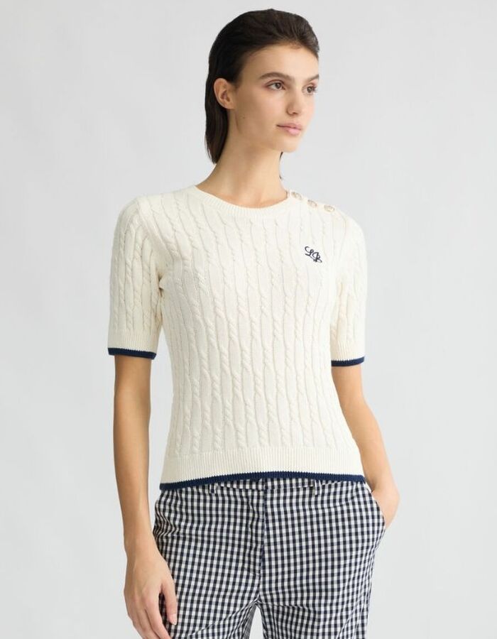 Liu Jo korte mouw pull beige