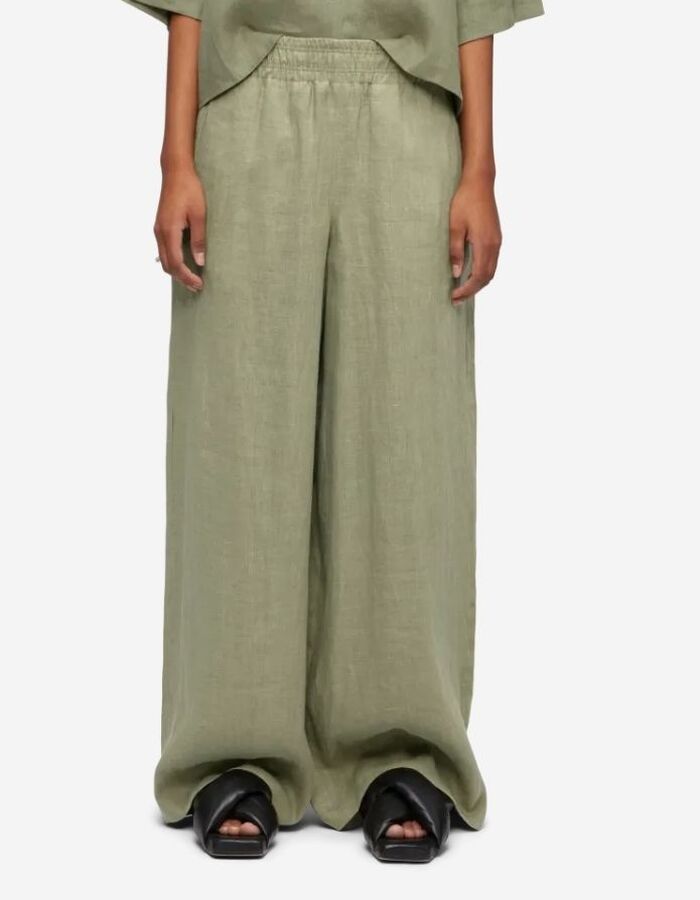 Drykorn broek met elatische band kaki