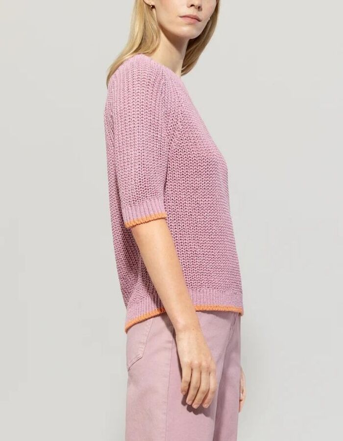 Luisa Cerano korte mouw pull roze