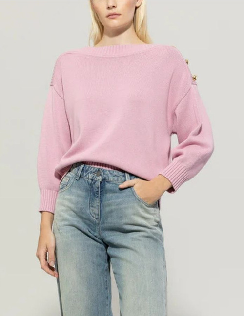 Luisa Cerano lange mouw pull roze