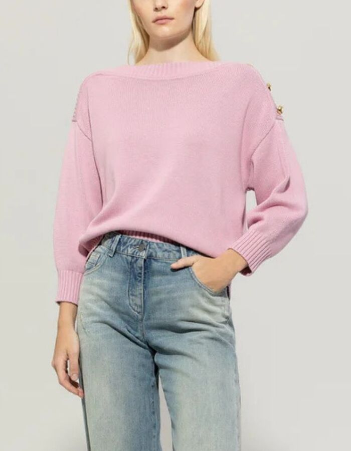 Luisa Cerano lange mouw pull roze