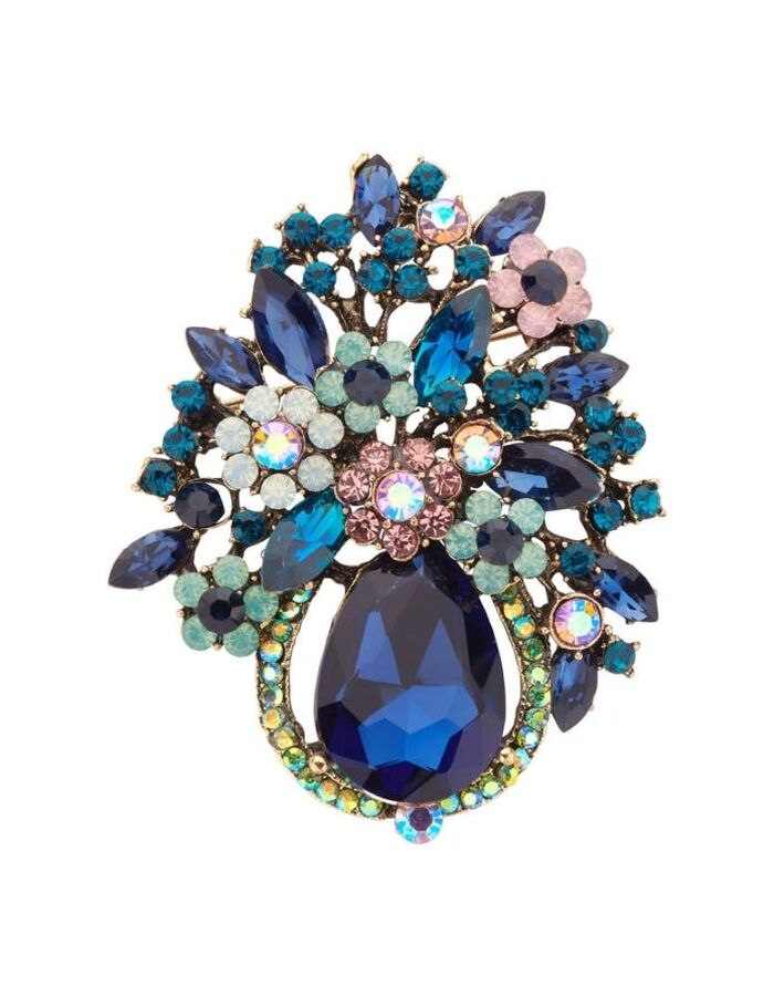 Les Cordes broche blauw