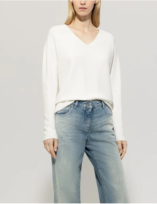 Luisa Cerano pull met v-hals ecru