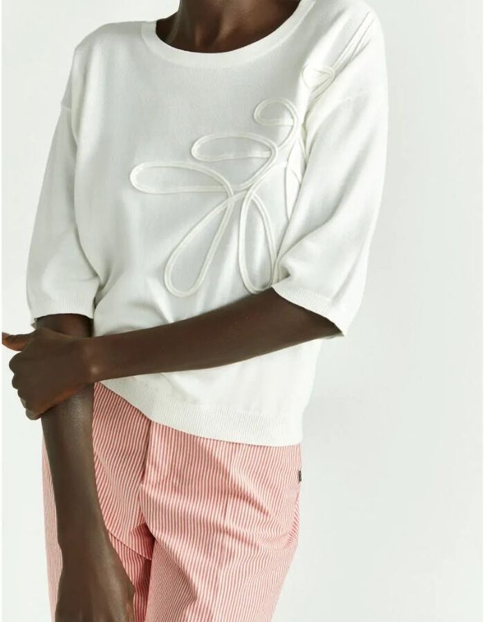 Xandres 3/4 mouw pull wit