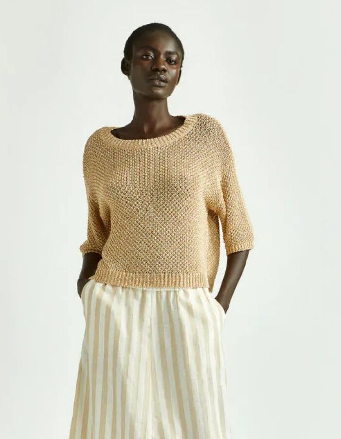 Xandres 3/4 mouw pull beige
