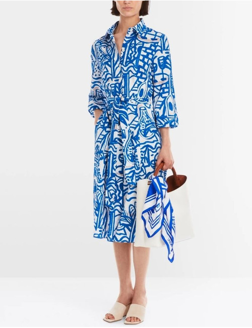 Marccain midi kleed wit