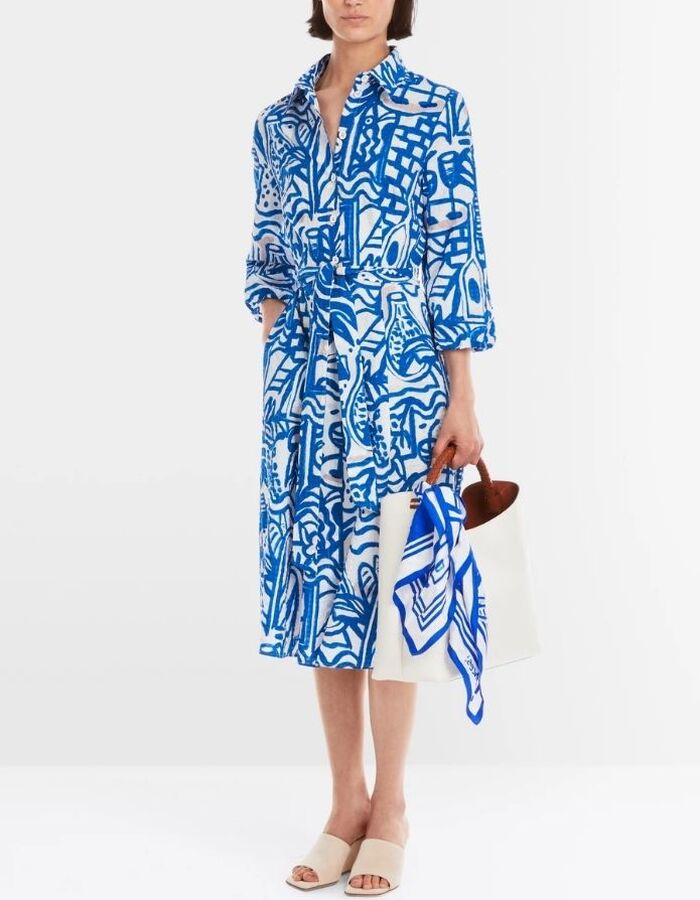 Marccain midi kleed wit