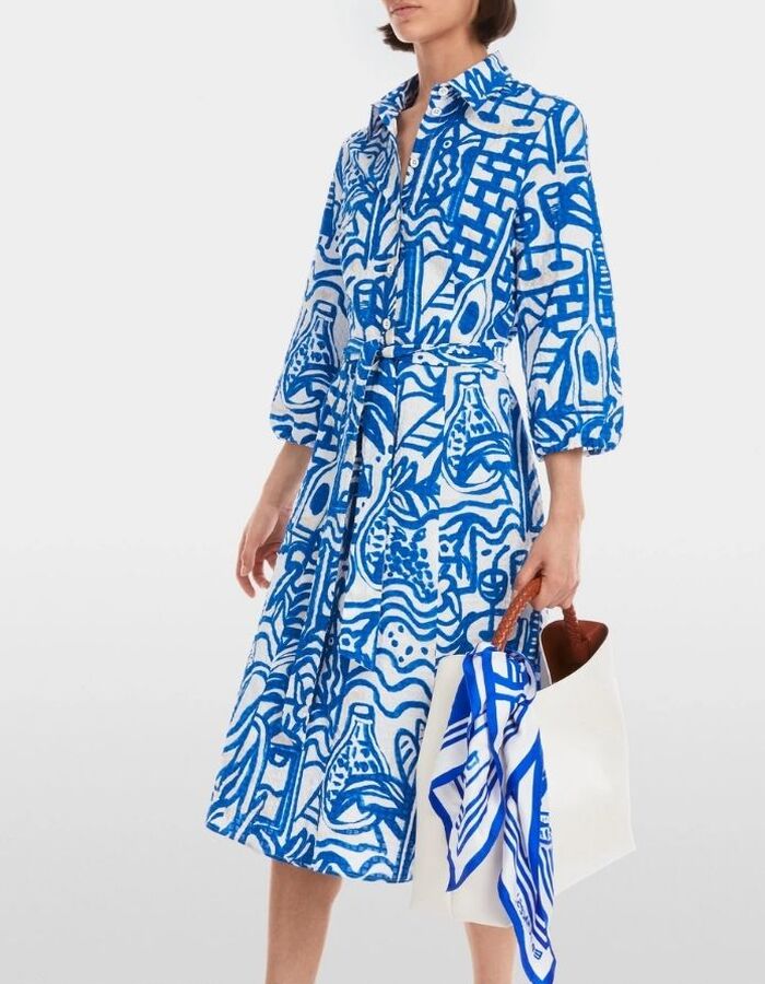 Marccain midi kleed wit