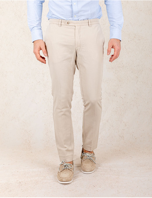 Slim fit linnen broek in beige  