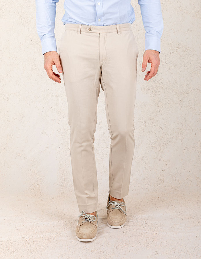 Slim fit linnen broek in beige  