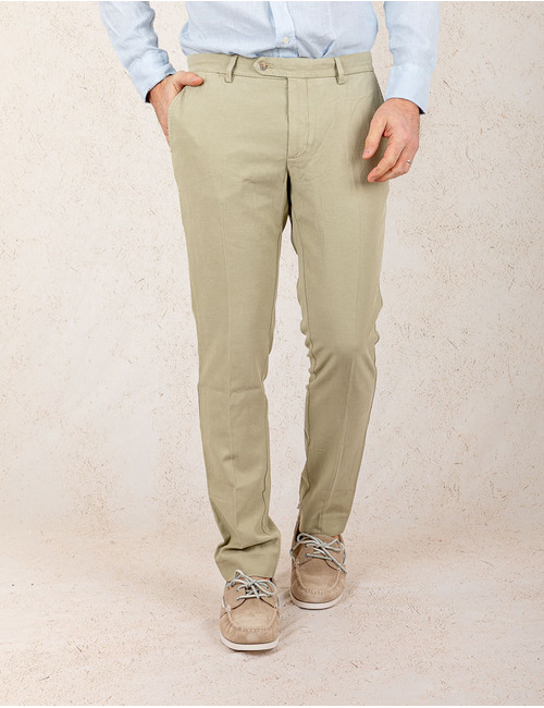 Slim fit linnen broek in lichtgroen  
