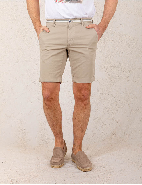 Modern Fit Torino Bermuda – Beige  