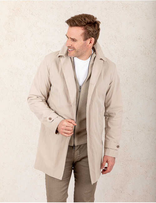 Beige trenchcoat in katoenen stof  