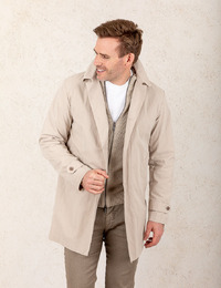 Beige trenchcoat in katoenen stof  