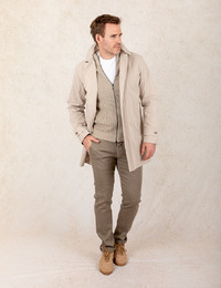 Beige trenchcoat in katoenen stof  
