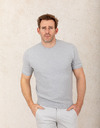 Standard fit T-shirt in katoen-zijde mix  