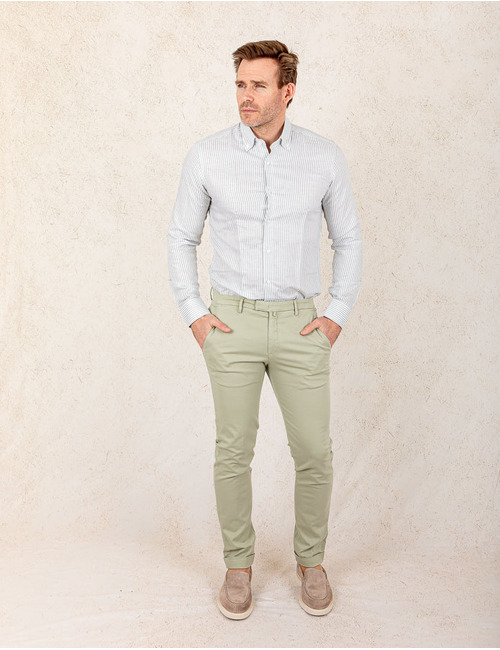 Linnen Tencel mix overhemd in fashion fit  