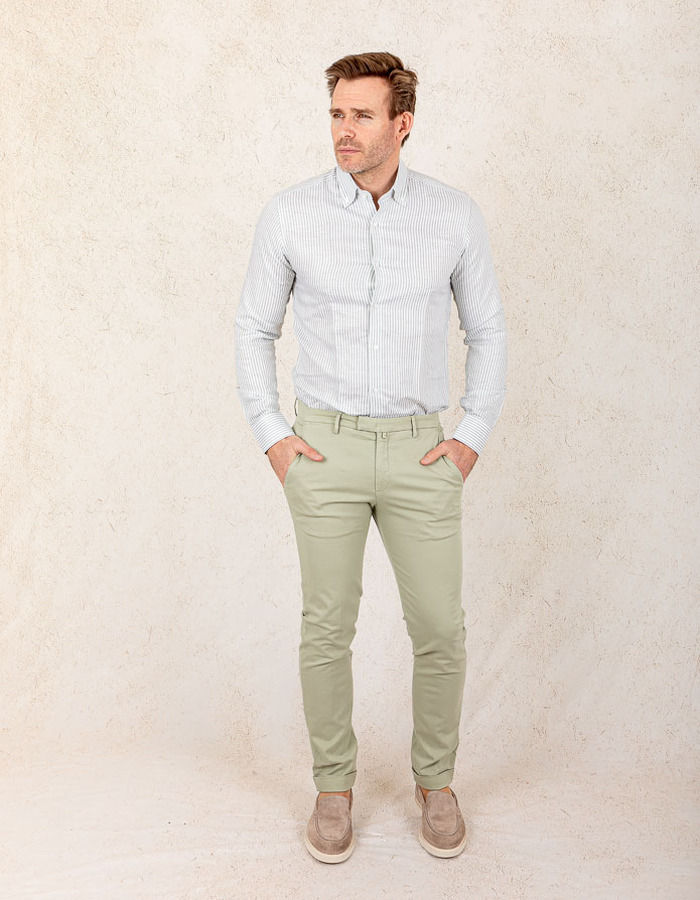 Linnen Tencel mix overhemd in fashion fit  