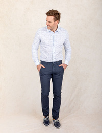 Slim Fit Katoenen Overhemd met Subtiele Print  