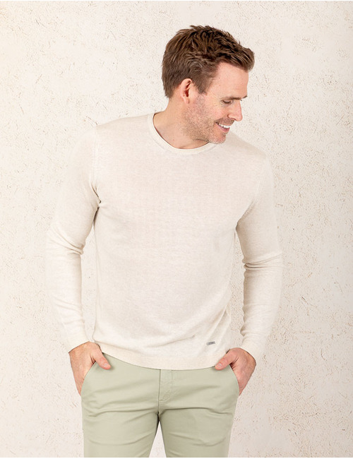 Slim Fit Gebreide Trui – Beige  