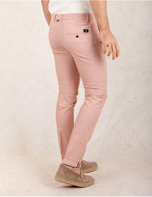 Modern Fit P. Torinostyle Broek – Lichtroze Structuur  