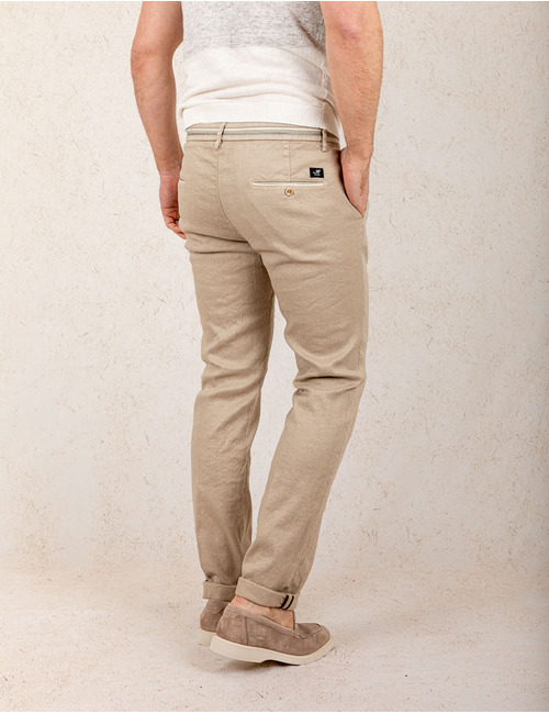 Modern Fit P. Torinostyle Broek – Zand Linnenmix  