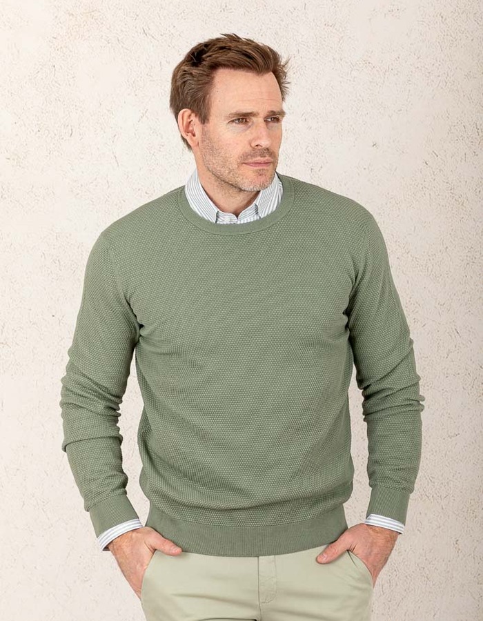 Modern Fit Katoenen Trui – Groen  