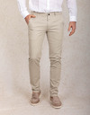 Slim fit chino in beige high performance stretch katoen